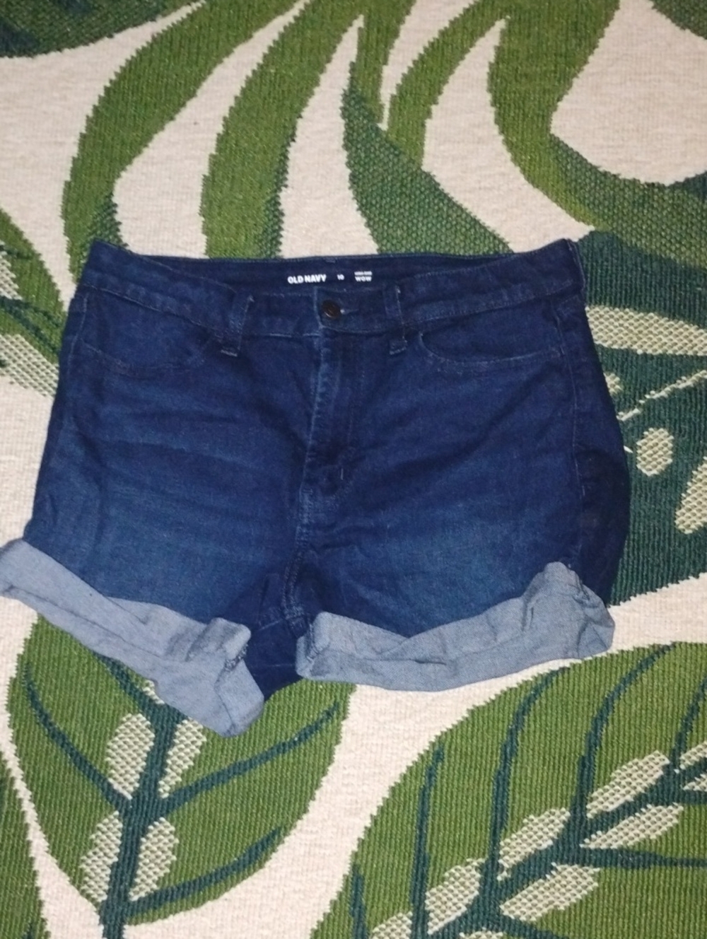 Old Navy Dark Blue Rolled Hem Denim Shorts